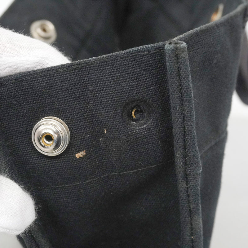 【6ia0001-k】エルメス トートバッグ フールトゥPM キャンバス ブラック シルバー金具【中古】レディース