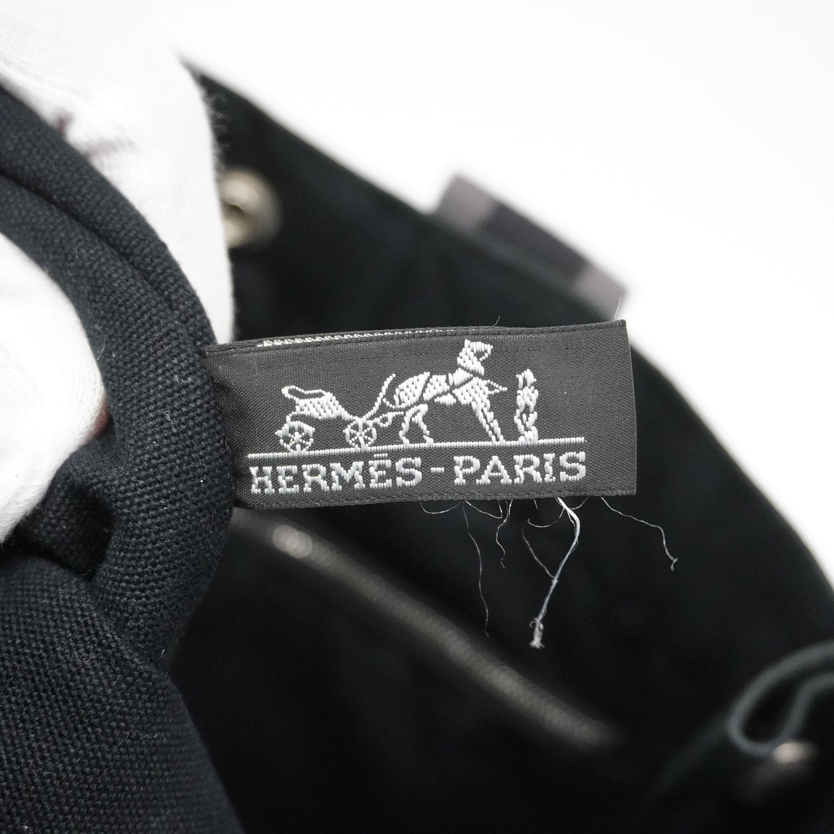 【6ia0001-k】エルメス トートバッグ フールトゥPM キャンバス ブラック シルバー金具【中古】レディース