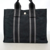 【6ia0001-k】エルメス トートバッグ フールトゥPM キャンバス ブラック シルバー金具【中古】レディース