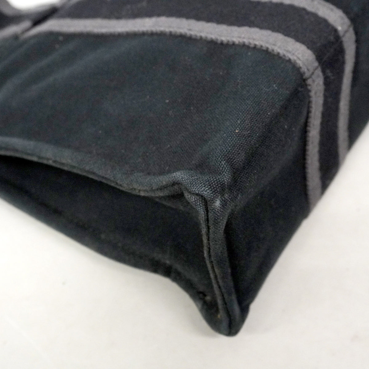 【6ia0001-k】エルメス トートバッグ フールトゥPM キャンバス ブラック シルバー金具【中古】レディース
