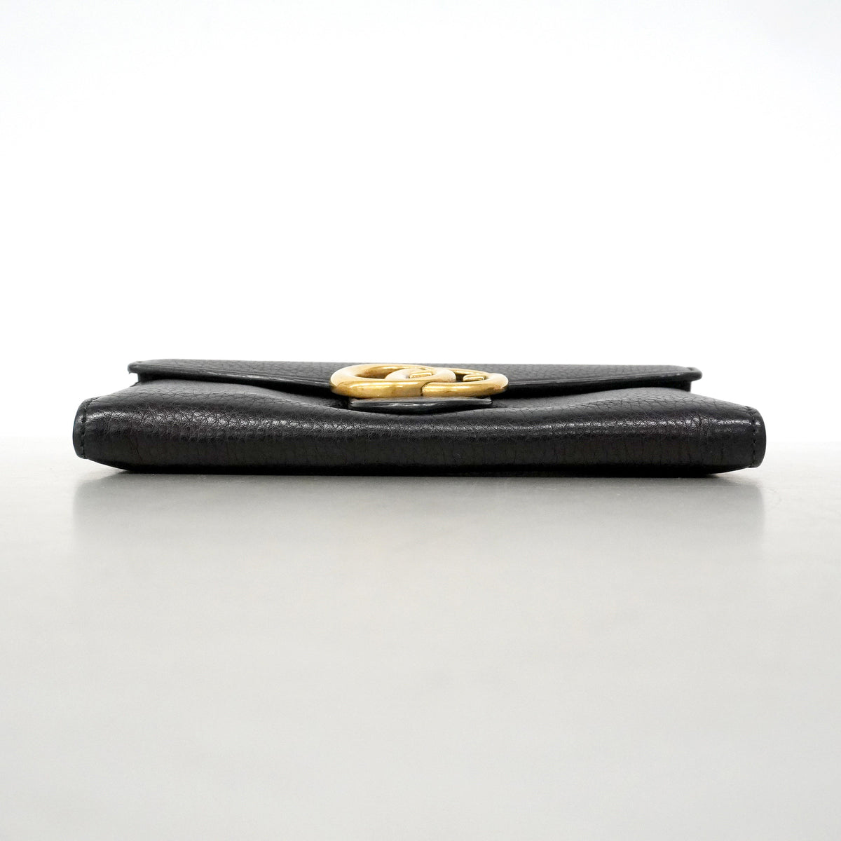 【6ia0010-k】グッチ 長財布 GGマーモント 400586 レザー ブラック ゴールド金具【中古】レディース