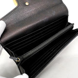 【6ia0010-k】グッチ 長財布 GGマーモント 400586 レザー ブラック ゴールド金具【中古】レディース