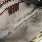 【6ia0026】フェンディ ハンドバッグ ズッカ マンマバケット ナイロンキャンバス ブラウン シルバー金具【中古】レディース