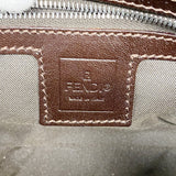 【6ia0026】フェンディ ハンドバッグ ズッカ マンマバケット ナイロンキャンバス ブラウン シルバー金具【中古】レディース
