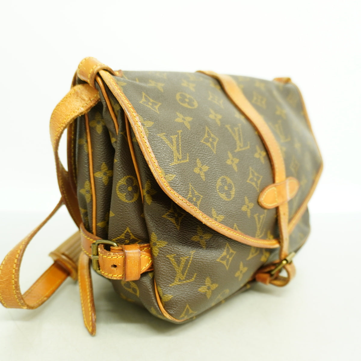 【6ia0041】ルイヴィトン ショルダーバッグ モノグラム ソミュール30 M42256 ブラウン【中古】レディース