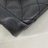 【6ia0065】シャネル チェーントート マトラッセ キャビアスキン ブラック シルバー金具【中古】レディース