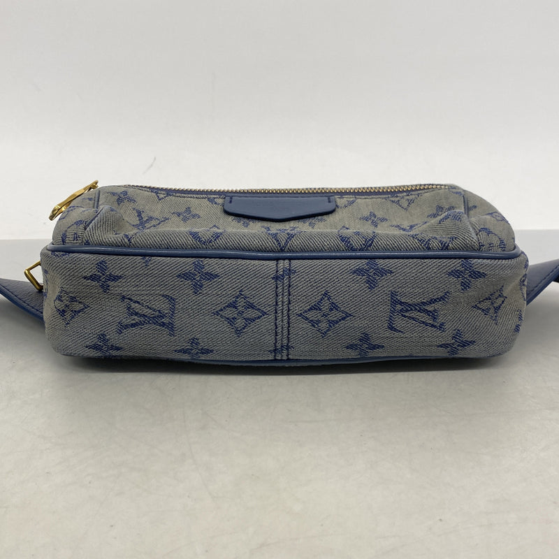【6ia0073】ルイヴィトン ボディバッグ モノグラム・デニム バムバッグアウトドア M44741 ネイビー【中古】メンズ