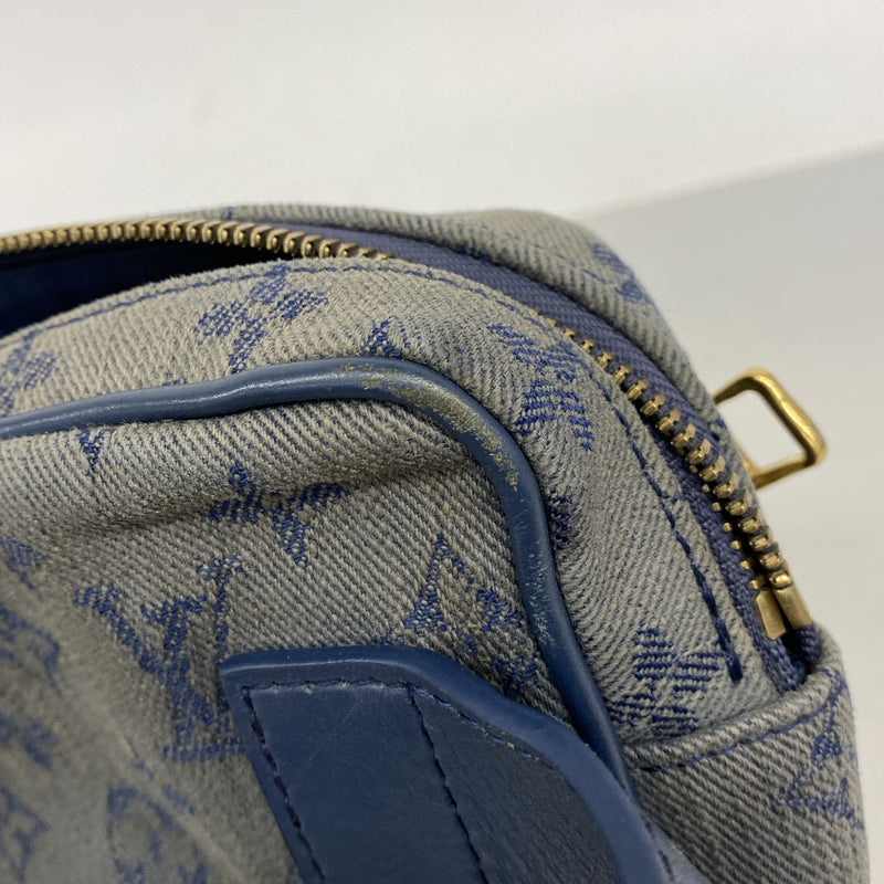 【6ia0073】ルイヴィトン ボディバッグ モノグラム・デニム バムバッグアウトドア M44741 ネイビー【中古】メンズ