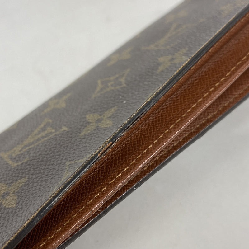 【6ia0075】ルイヴィトン 長札入れ モノグラム ポルトカルトクレディ円 M60825 ブラウン【中古】メンズ レディース ユニセックス