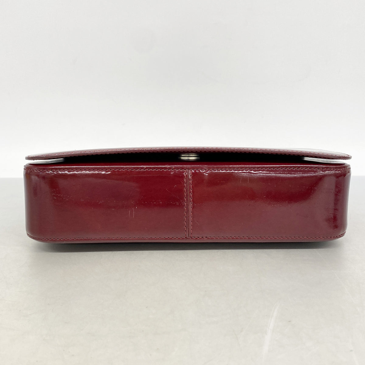 【6ia0086】カルティエ ショルダーバッグ パンテール エナメル ボルドー シルバー金具【中古】レディース