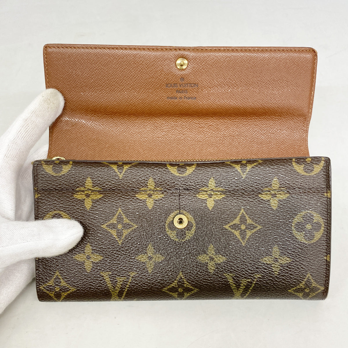 【6ia0093】ルイヴィトン 長財布 モノグラム ポシェットポルトモネクレディ M61726 ブラウン【中古】レディース