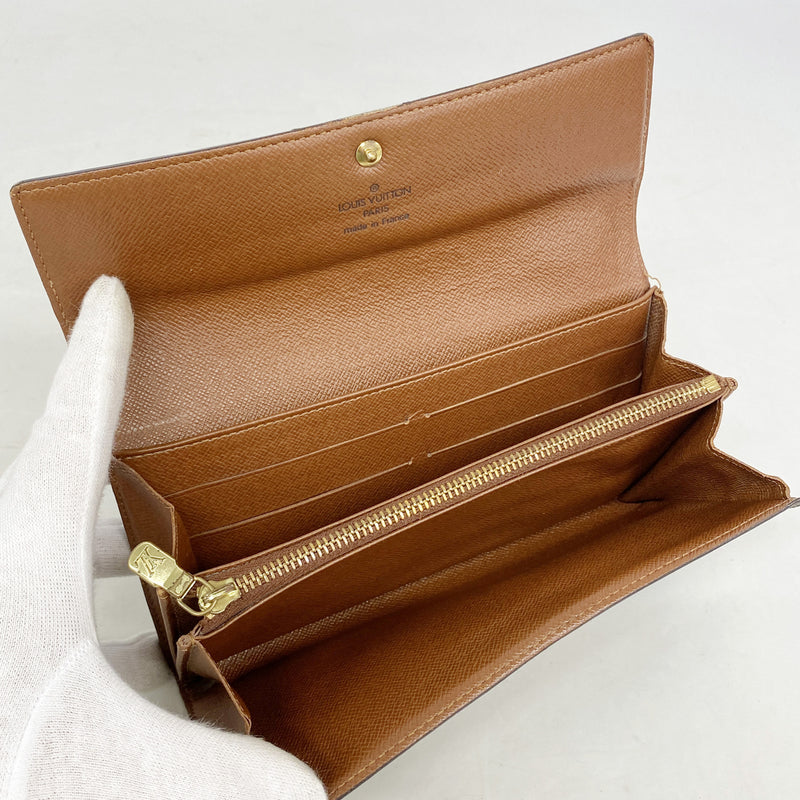 【6ia0093】ルイヴィトン 長財布 モノグラム ポシェットポルトモネクレディ M61726 ブラウン【中古】レディース