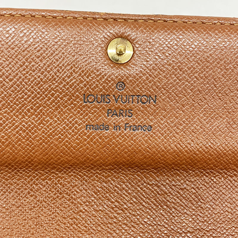 【6ia0093】ルイヴィトン 長財布 モノグラム ポシェットポルトモネクレディ M61726 ブラウン【中古】レディース