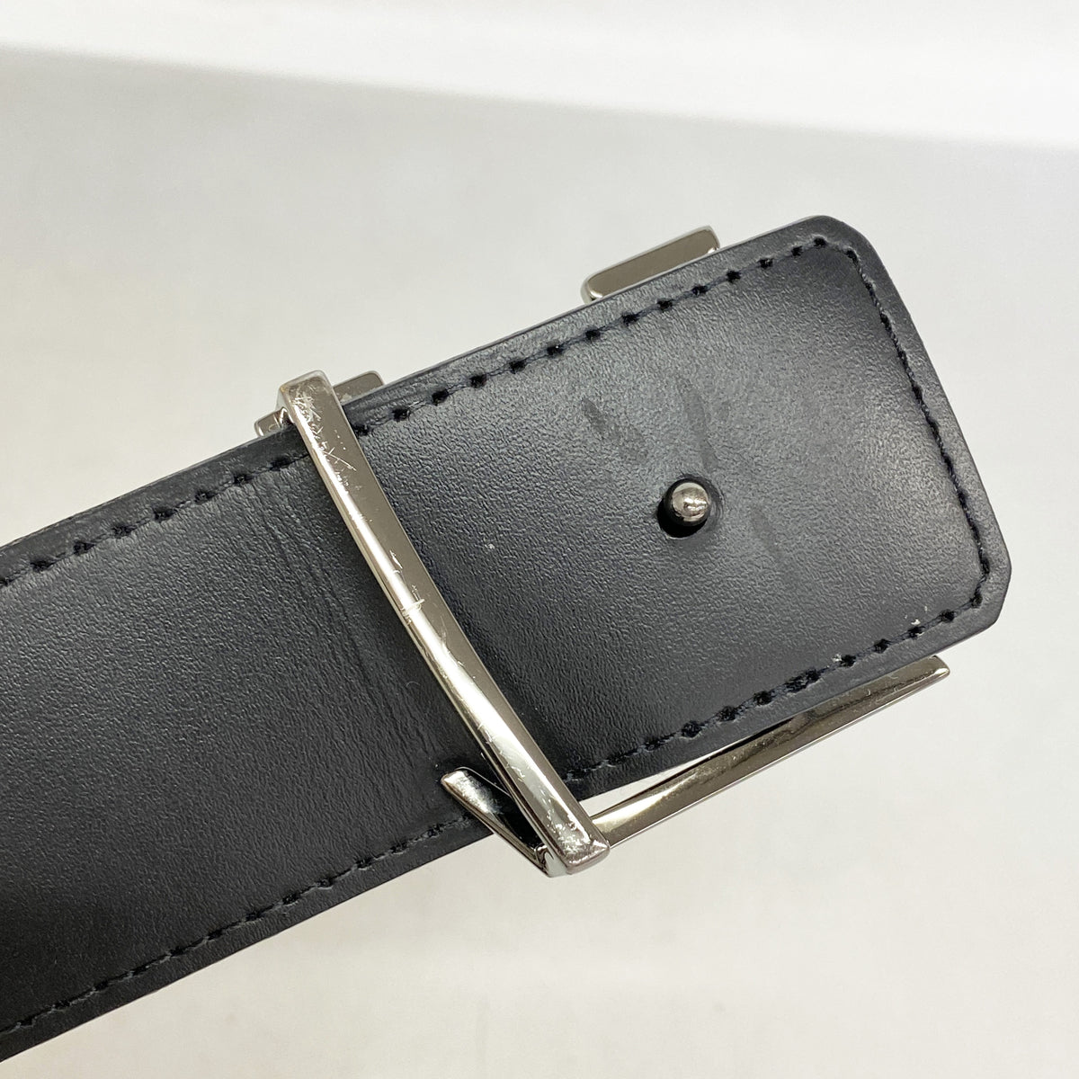 【6ia0116】ルイヴィトン ベルト ダミエ・グラフィット サンチュールLVイニシャル M0213 ブラック グレー【中古】メンズ