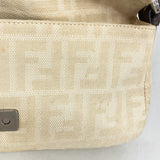 【6ia0121】フェンディ ハンドバッグ ズッカ マンマバケット キャンバス ベージュ シルバー金具【中古】レディース