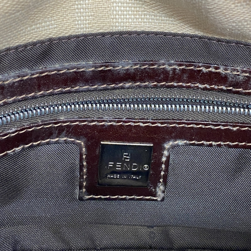 【6ia0121】フェンディ ハンドバッグ ズッカ マンマバケット キャンバス ベージュ シルバー金具【中古】レディース