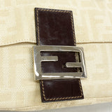 【6ia0121】フェンディ ハンドバッグ ズッカ マンマバケット キャンバス ベージュ シルバー金具【中古】レディース
