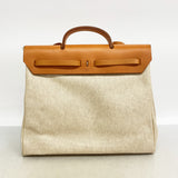 【6ia0122】エルメス ハンドバッグ エールバッグMM トワルアッシュ ナチュラル シルバー金具 □C刻印 2wayバッグ【中古】レディース