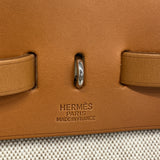 【6ia0122】エルメス ハンドバッグ エールバッグMM トワルアッシュ ナチュラル シルバー金具 □C刻印 2wayバッグ【中古】レディース