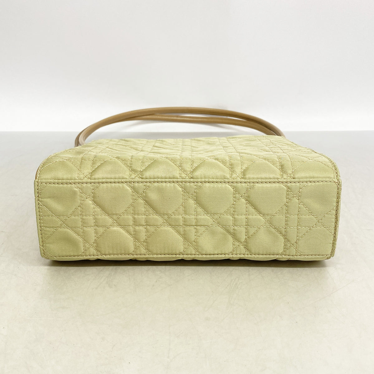 【6ia0124】クリスチャンディオール ショルダーバッグ カナージュ ナイロン グリーン シルバー金具【中古】レディース