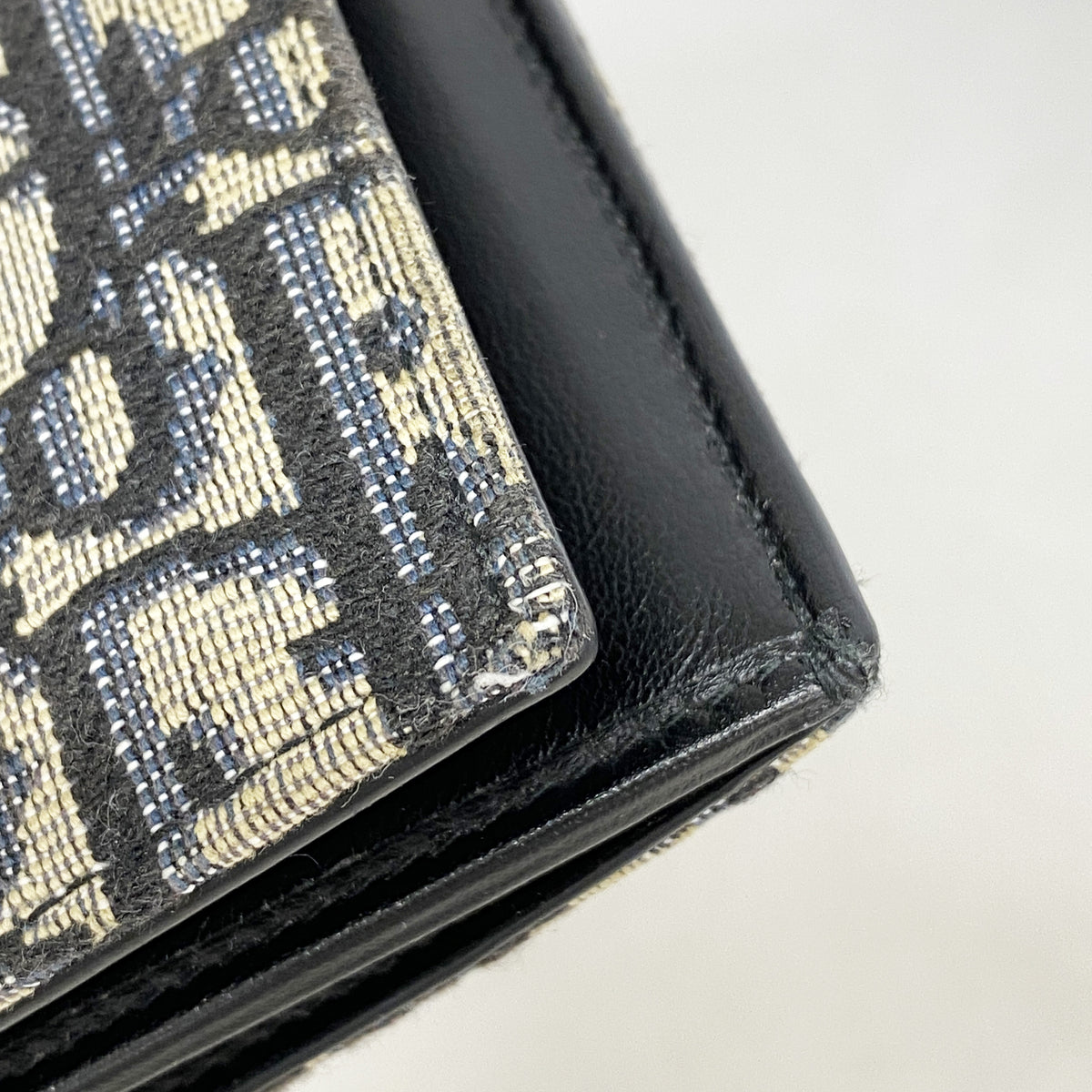 【6ia0125】クリスチャンディオール 長財布 オブリーク キャンバス ベージュ ブラック シルバー金具【中古】メンズ