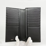 【6ia0125】クリスチャンディオール 長財布 オブリーク キャンバス ベージュ ブラック シルバー金具【中古】メンズ