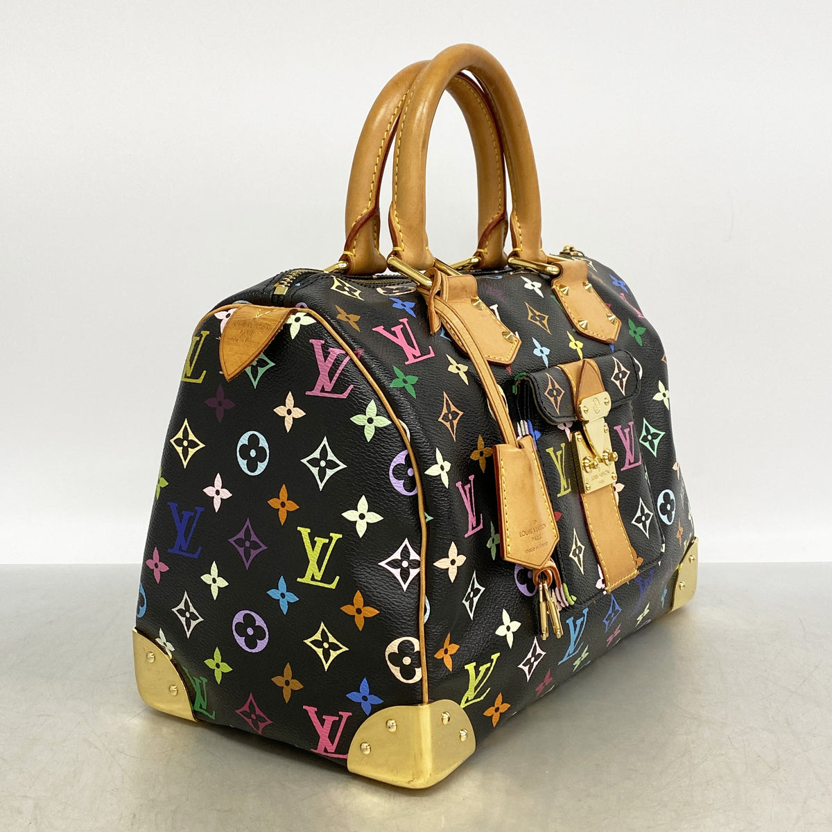 【6ia0132】ルイヴィトン ハンドバッグ モノグラム・マルチカラー スピーディ30 M92642 ノワール【中古】レディース
