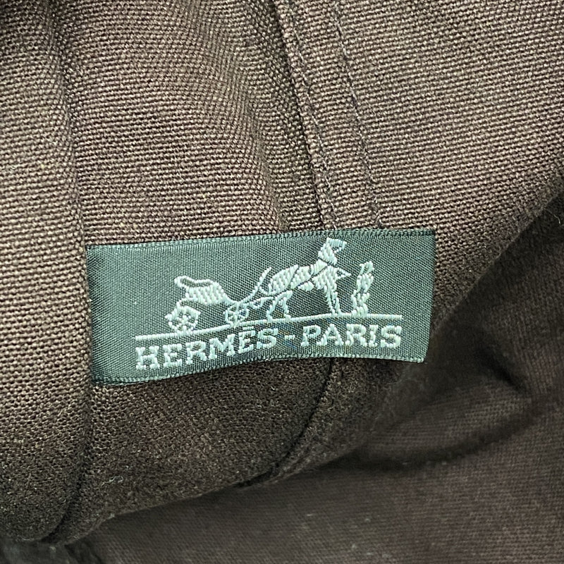 【6ia0139】エルメス トートバッグ フールトゥMM キャンバス ブラウン シルバー金具【中古】メンズ レディース ユニセックス