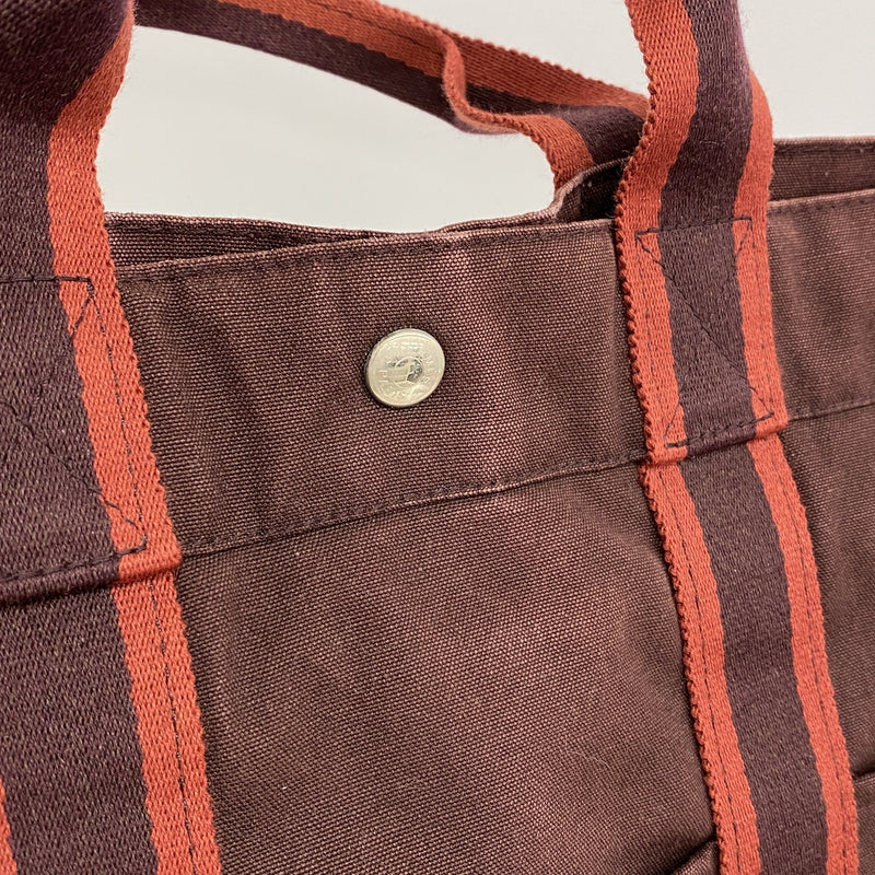 【6ia0139】エルメス トートバッグ フールトゥMM キャンバス ブラウン シルバー金具【中古】メンズ レディース ユニセックス