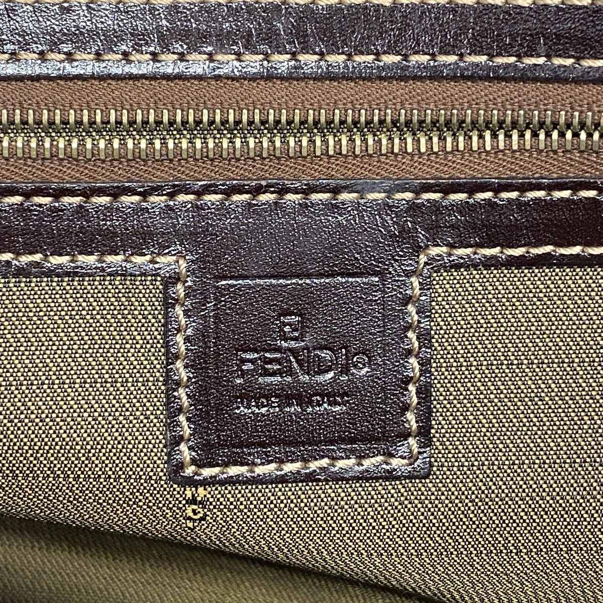 【6ia0140】フェンディ ハンドバッグ ズッカ ナイロンキャンバス ブラウン ゴールド金具 2wayバッグ【中古】レディース