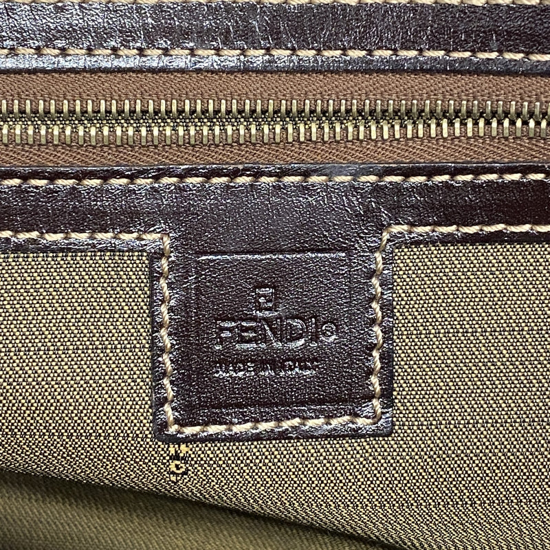【6ia0140】フェンディ ハンドバッグ ズッカ ナイロンキャンバス ブラウン ゴールド金具 2wayバッグ【中古】レディース