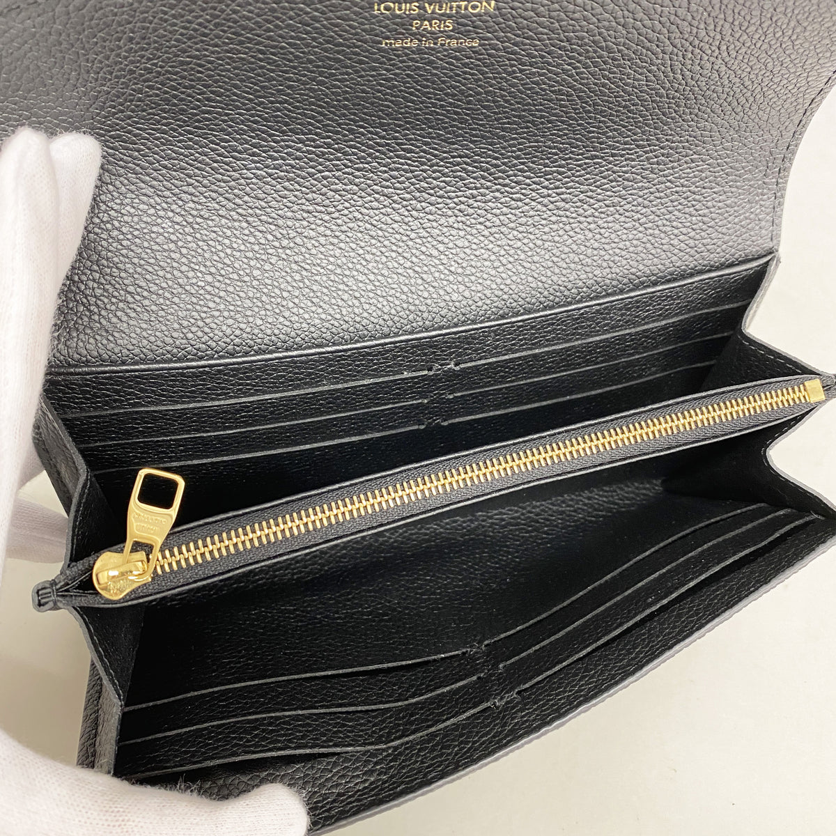 【6ia0148】ルイヴィトン 長財布 モノグラム・アンプラント ポルトフォイユサラ M82257 ノワール【中古】レディース