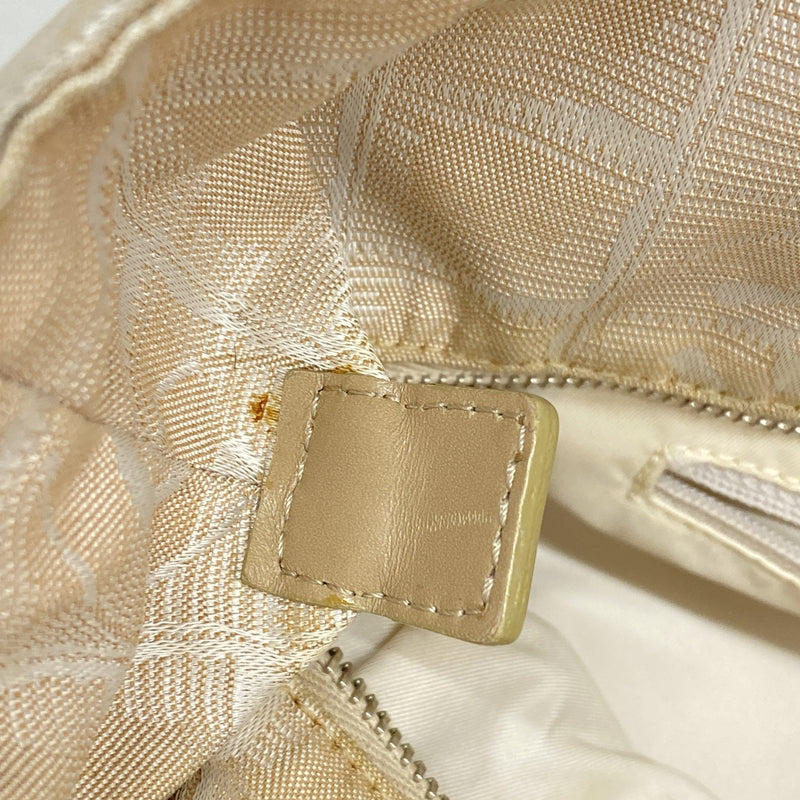 【6ia0160】シャネル トートバッグ ニュートラベル ナイロン ベージュ シルバー金具【中古】レディース