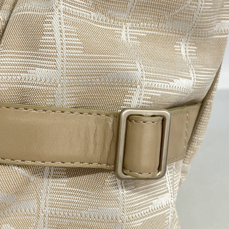 【6ia0160】シャネル トートバッグ ニュートラベル ナイロン ベージュ シルバー金具【中古】レディース