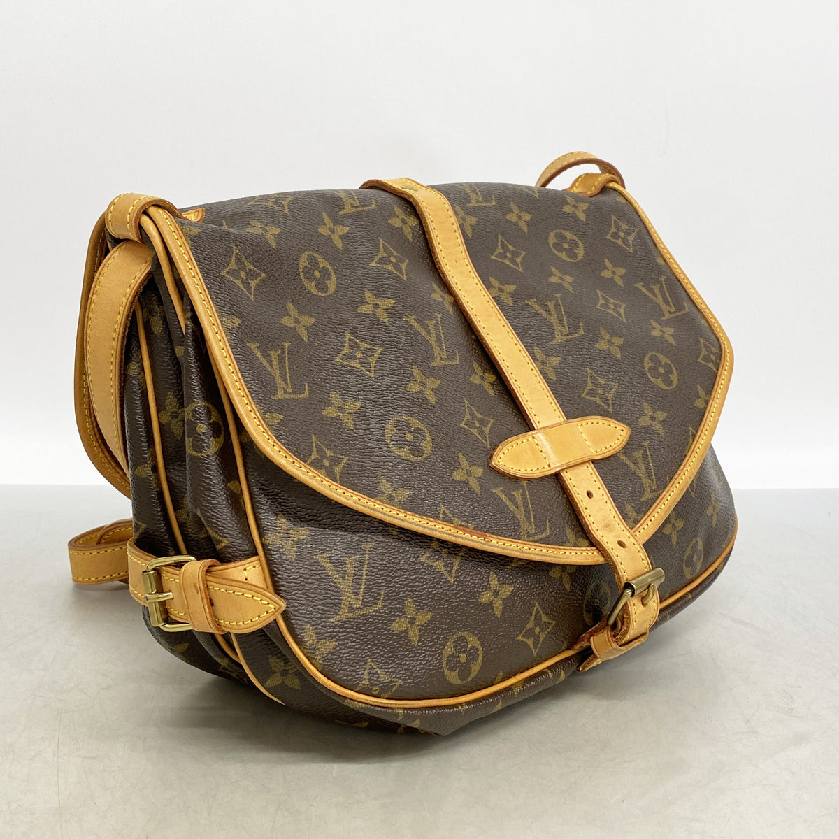 【6ia0162】ルイヴィトン ショルダーバッグ モノグラム ソミュール30 M42256 ブラウン【中古】レディース