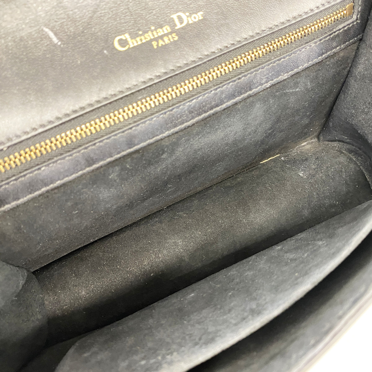 【6ia0175】クリスチャンディオール ショルダーバッグ ディオラマ レザー ブラック ゴールド金具【中古】レディース