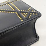 【6ia0175】クリスチャンディオール ショルダーバッグ ディオラマ レザー ブラック ゴールド金具【中古】レディース