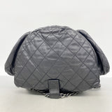 【6ia0177】シャネル リュック・デイパック マトラッセ レザー ブラック シルバー金具【中古】レディース