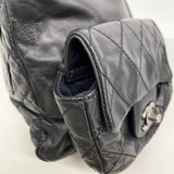 【6ia0177】シャネル リュック・デイパック マトラッセ レザー ブラック シルバー金具【中古】レディース