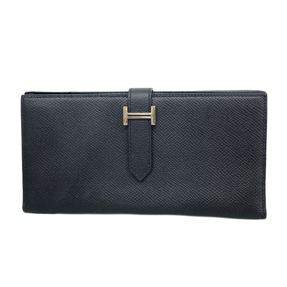【6ia0178】エルメス 長財布 ベアンスフレ ヴォーエプソン ブラック シルバー金具 C刻印【中古】メンズ レディース ユニセックス