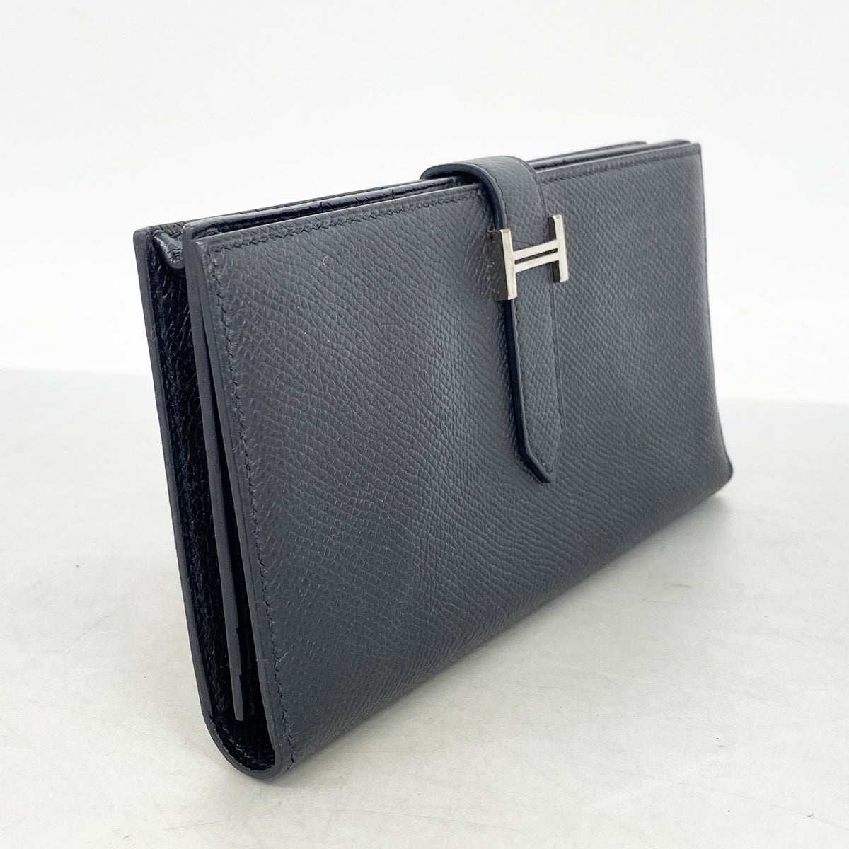 【6ia0178】エルメス 長財布 ベアンスフレ ヴォーエプソン ブラック シルバー金具 C刻印【中古】メンズ レディース ユニセックス
