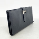 【6ia0178】エルメス 長財布 ベアンスフレ ヴォーエプソン ブラック シルバー金具 C刻印【中古】メンズ レディース ユニセックス