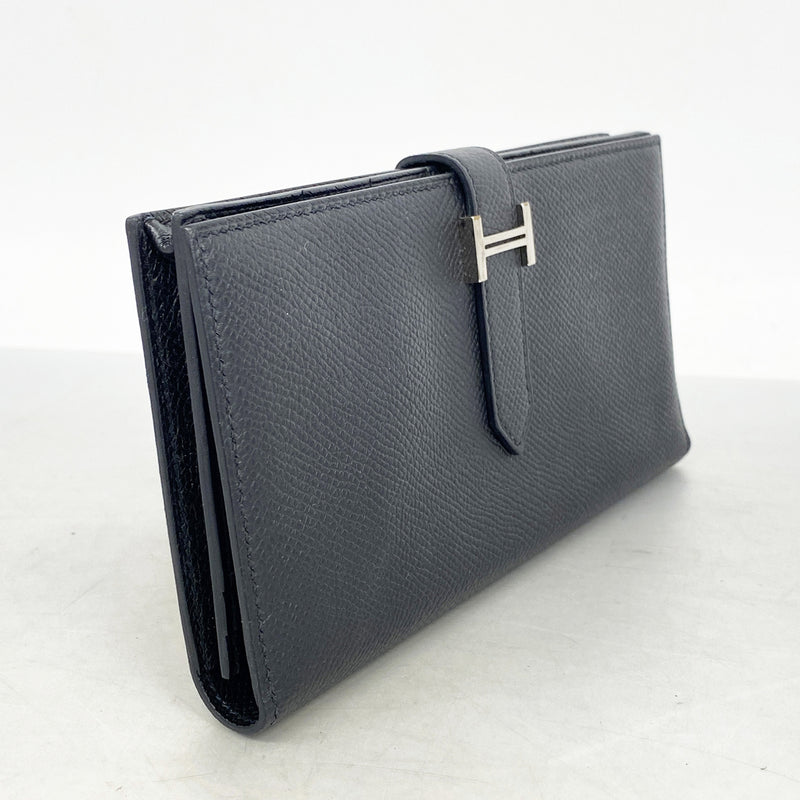 【6ia0178】エルメス 長財布 ベアンスフレ ヴォーエプソン ブラック シルバー金具 C刻印【中古】メンズ レディース ユニセックス