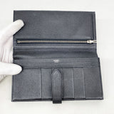 【6ia0178】エルメス 長財布 ベアンスフレ ヴォーエプソン ブラック シルバー金具 C刻印【中古】メンズ レディース ユニセックス