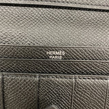 【6ia0178】エルメス 長財布 ベアンスフレ ヴォーエプソン ブラック シルバー金具 C刻印【中古】メンズ レディース ユニセックス
