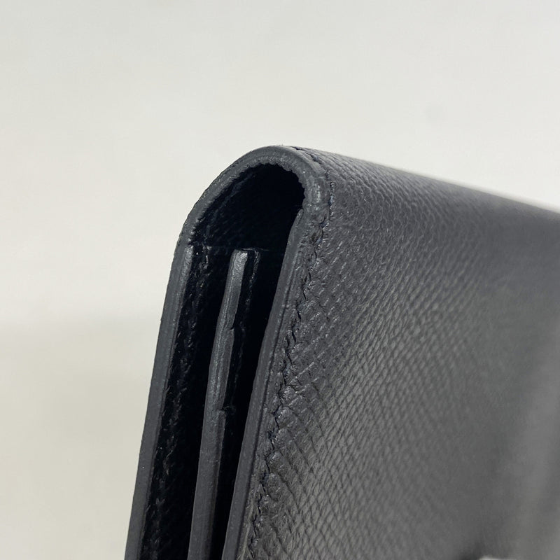 【6ia0178】エルメス 長財布 ベアンスフレ ヴォーエプソン ブラック シルバー金具 C刻印【中古】メンズ レディース ユニセックス