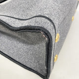 【6ia0181】フェンディ トートバッグ フェルト グレー ゴールド金具【中古】レディース