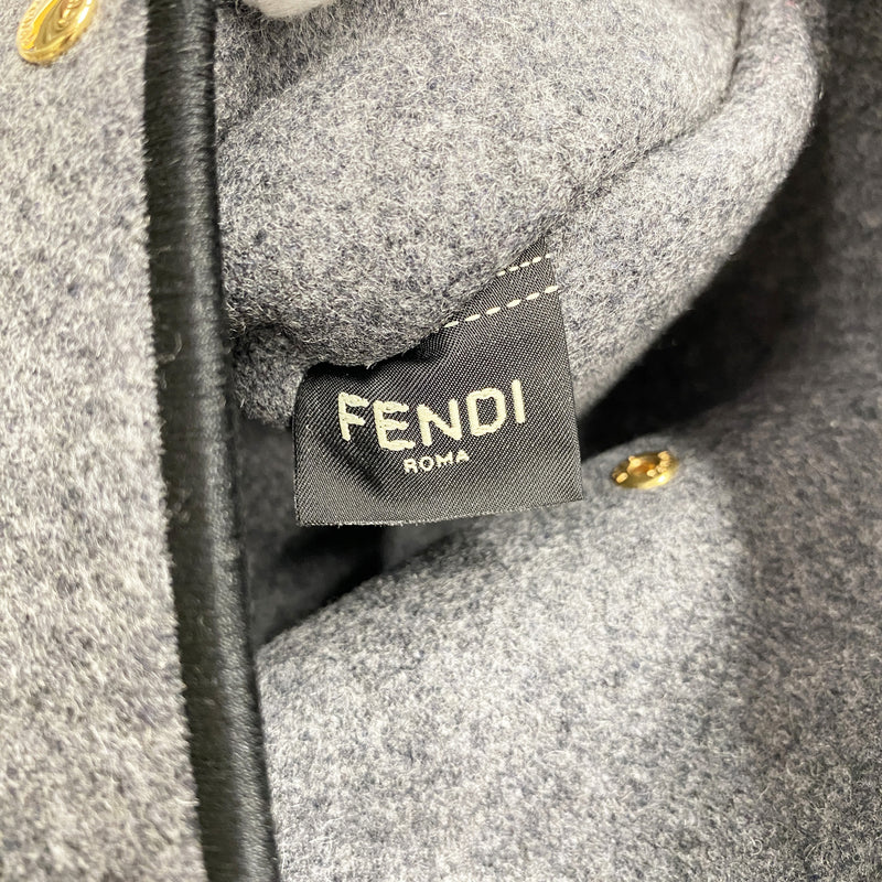 【6ia0181】フェンディ トートバッグ フェルト グレー ゴールド金具【中古】レディース