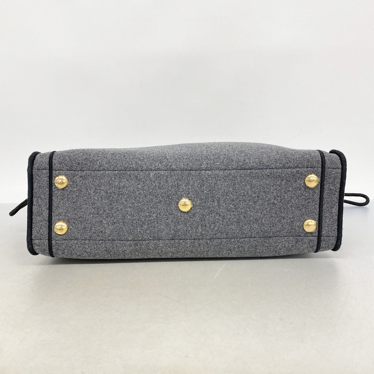 【6ia0181】フェンディ トートバッグ フェルト グレー ゴールド金具【中古】レディース