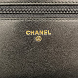 【6ia0183】シャネル ショルダーウォレット マドモアゼル チェーンショルダー ラムスキン ブラック ゴールド金具【中古】レディース